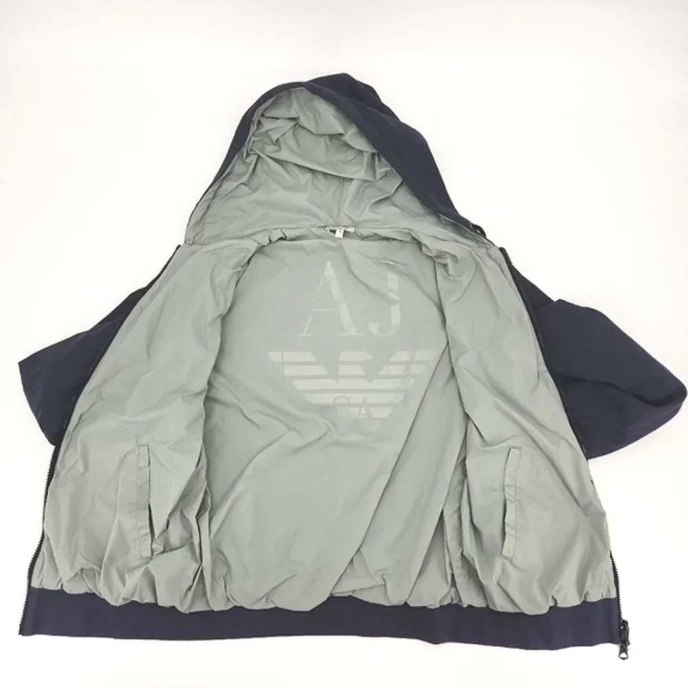Armani Jeans Mens Size Medium Reversible Hooded Slim Fit Jacket Outdoors Norm